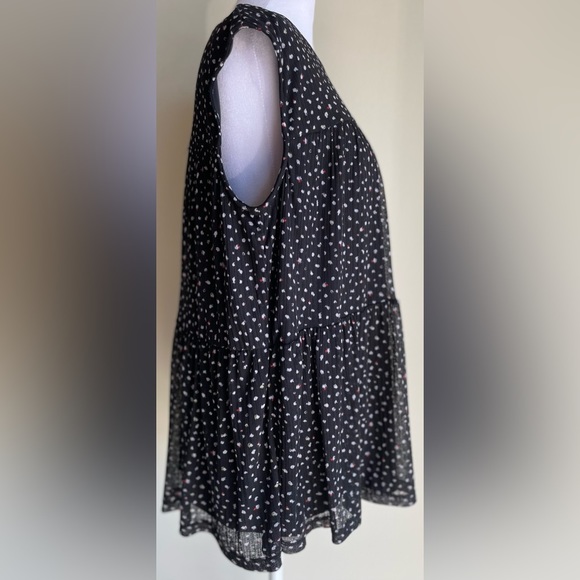 NWT JUICY COUTURE PULLOVER SLEEVELESS FLOWY BLOUSE SZ L, BLACK/PINK - Picture 5 of 15